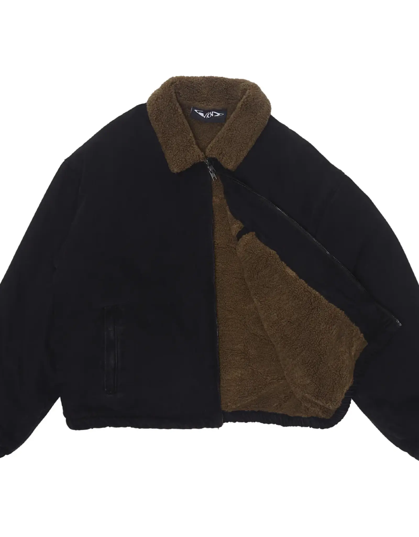 Zip Jacket Sherpa Lined Denim - Washed Black