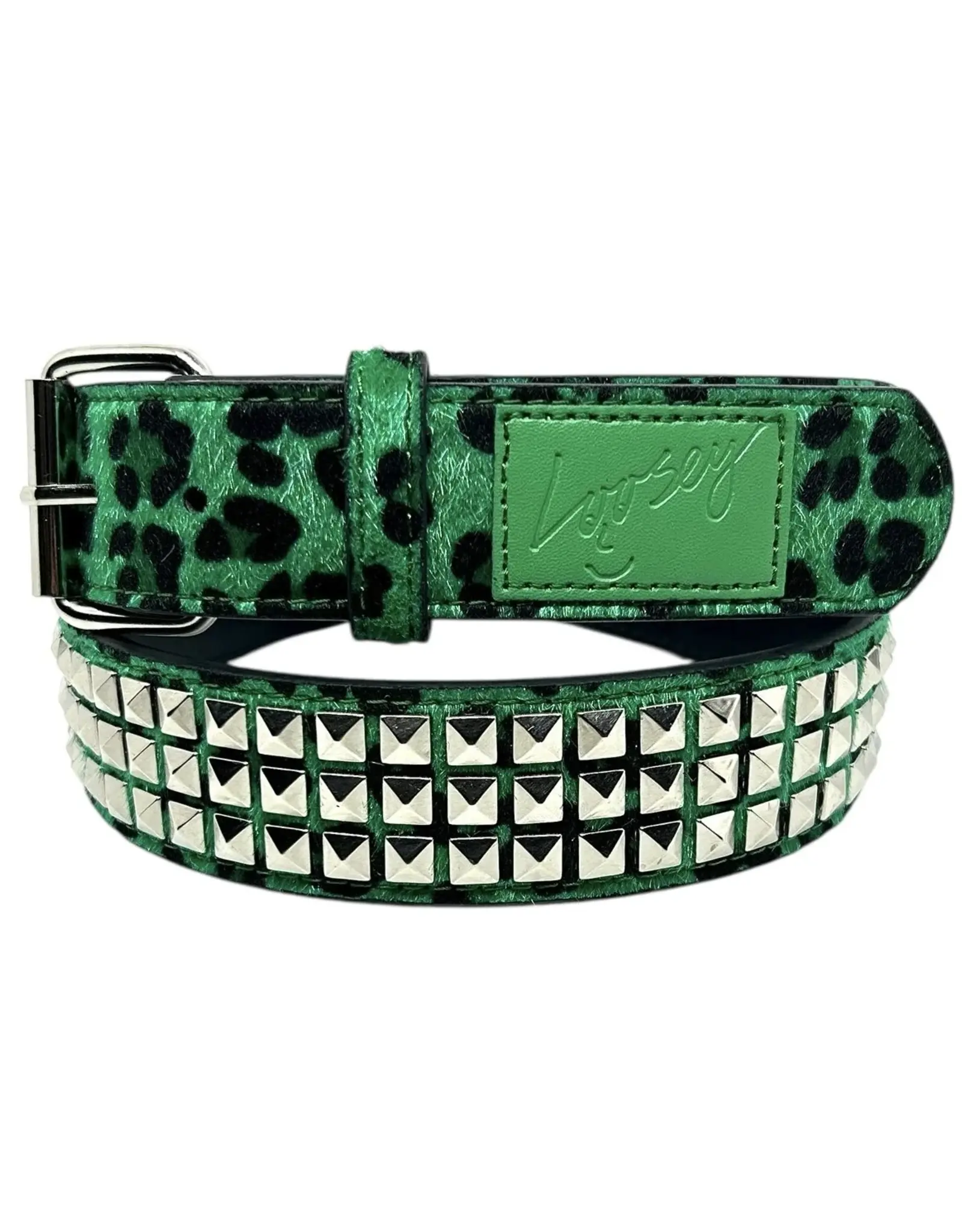 LOOSEY Studded Cheetah Belt - Green