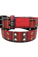 LOOSEY Plaid Grommet Hole Belt - Red