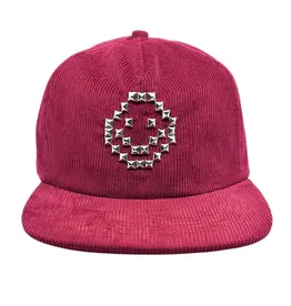 LOOSEY Cord Studded Snapback Hat - Maroon