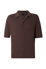 FORMER Marilyn S/S Cable Knit Shirt - Chocolate