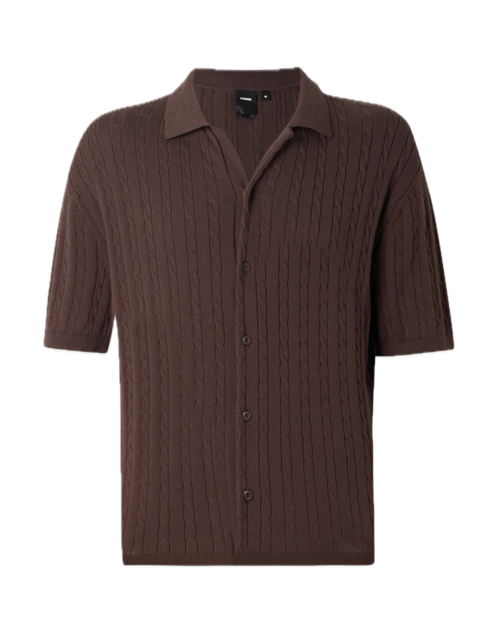 FORMER Marilyn S/S Cable Knit Shirt - Chocolate