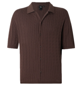 FORMER Marilyn S/S Cable Knit Shirt - Chocolate