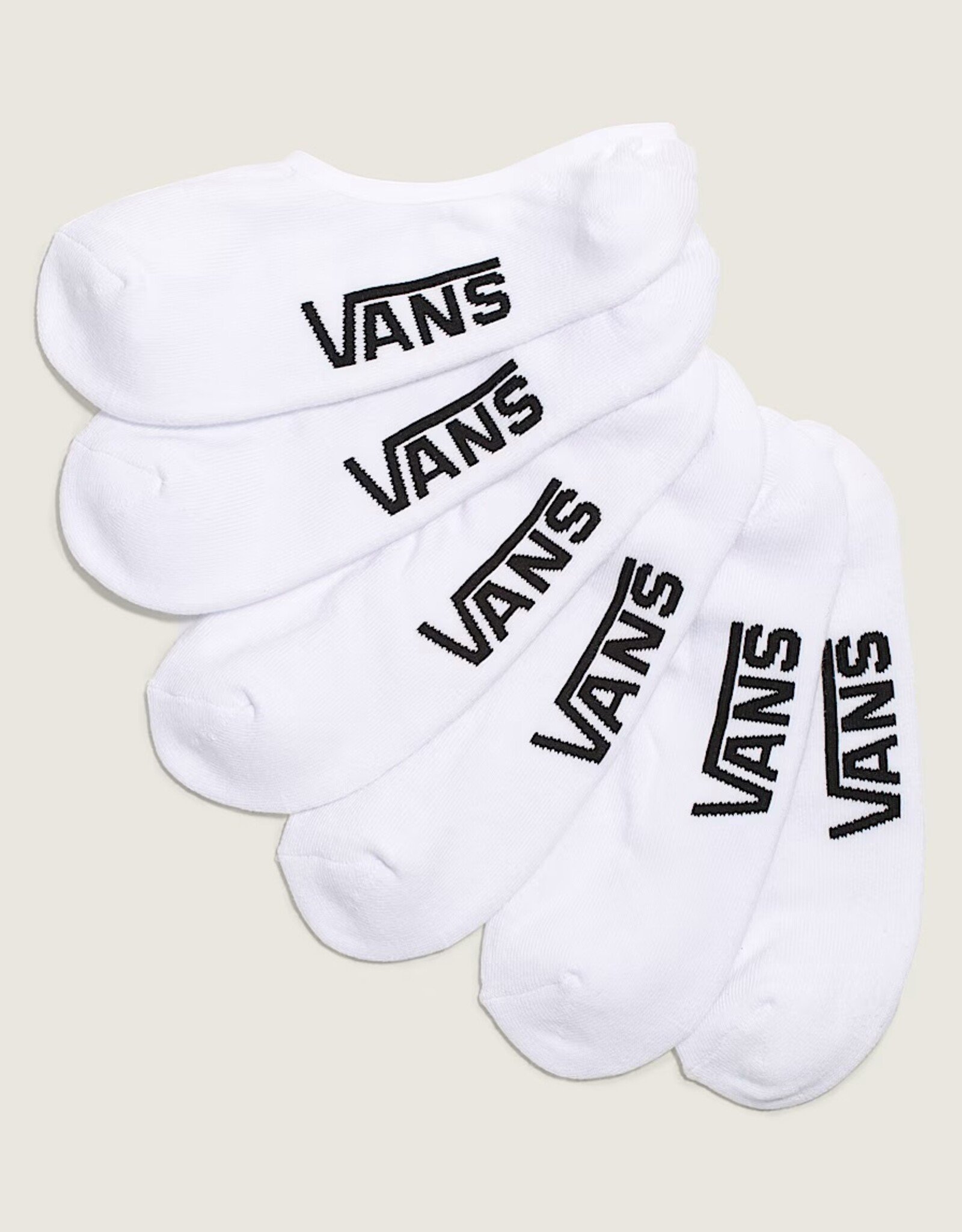 VANS Classic No Show Socks 3 Pack- White