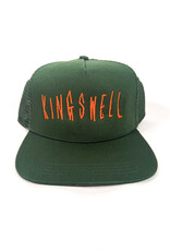 KINGSWELL Fos Script Trucker Hat - Hunter Green / Orange