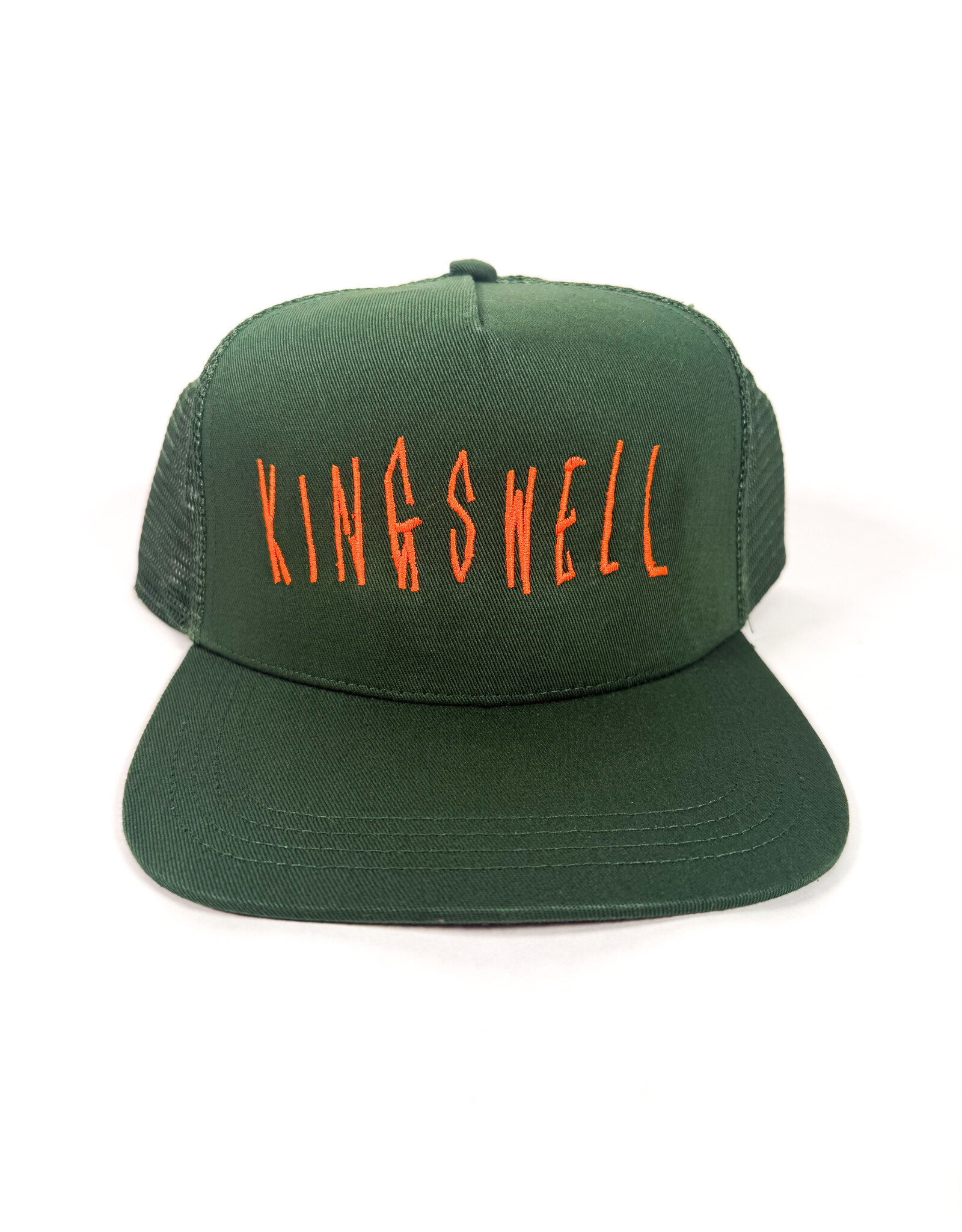 KINGSWELL Fos Script Trucker Hat - Hunter Green / Orange