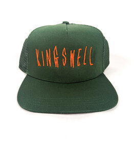 KINGSWELL Fos Script Trucker Hat - Hunter Green / Orange