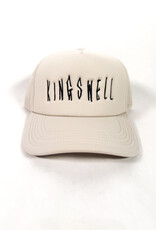 KINGSWELL Fos Script Trucker Hat - Cream / Dark Grey
