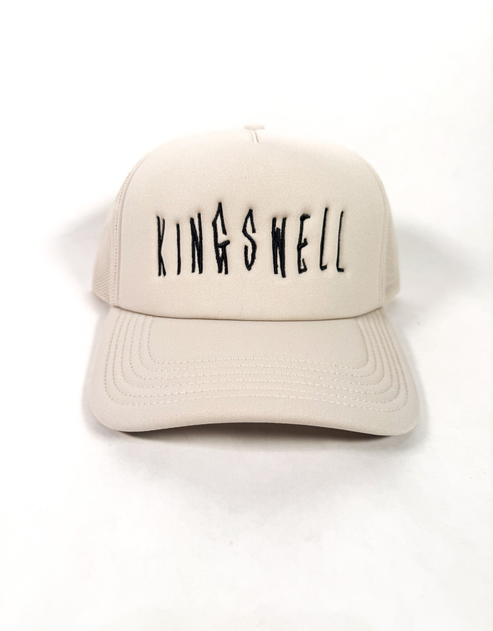KINGSWELL Fos Script Trucker Hat - Cream / Dark Grey