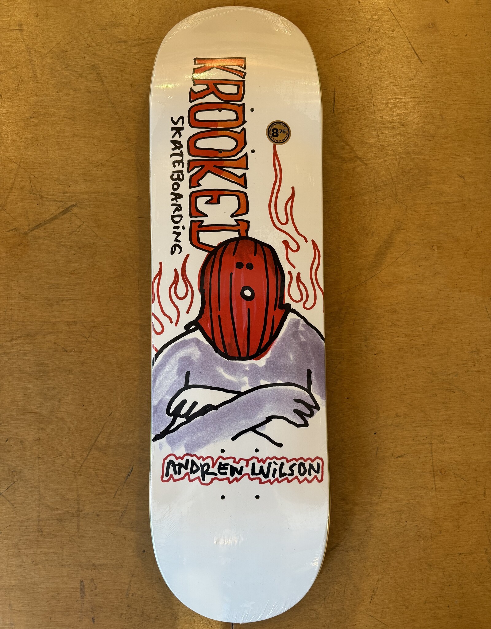 KROOKED Fire Mask Andrew Wilson Pro Deck - 8.75