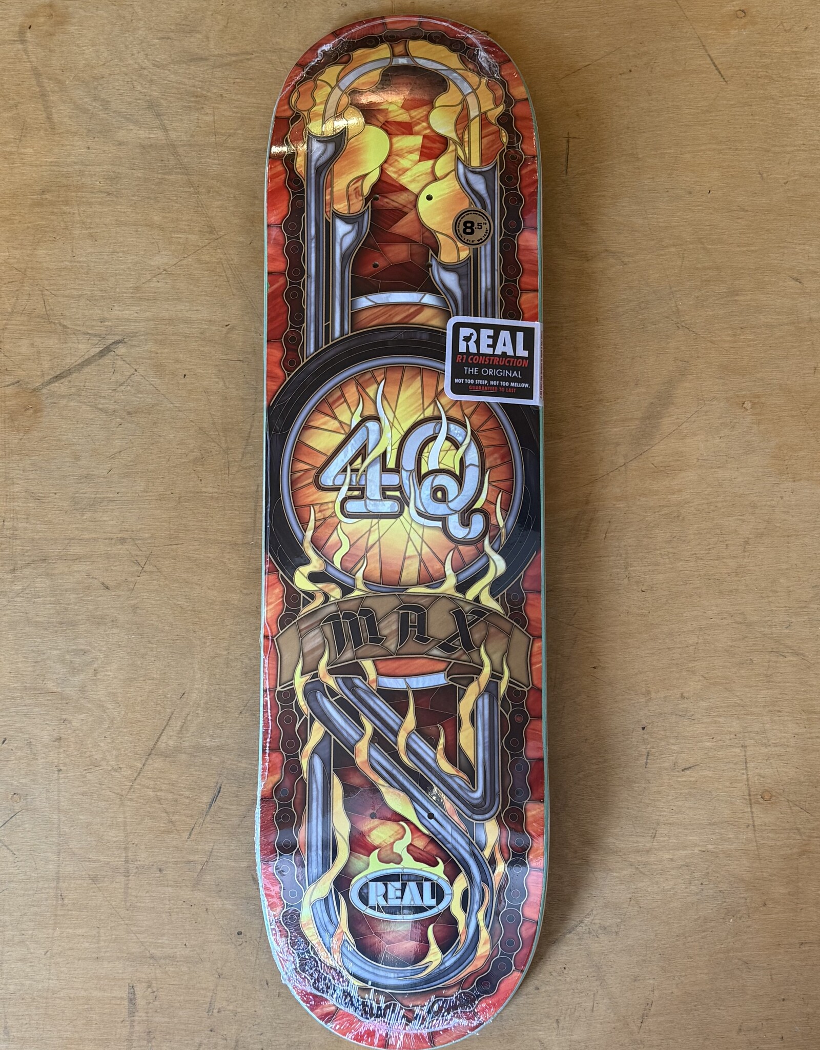 REAL SKATEBOARDS 4Q Cathedral Max Schaff Guest Pro Deck - 8.5