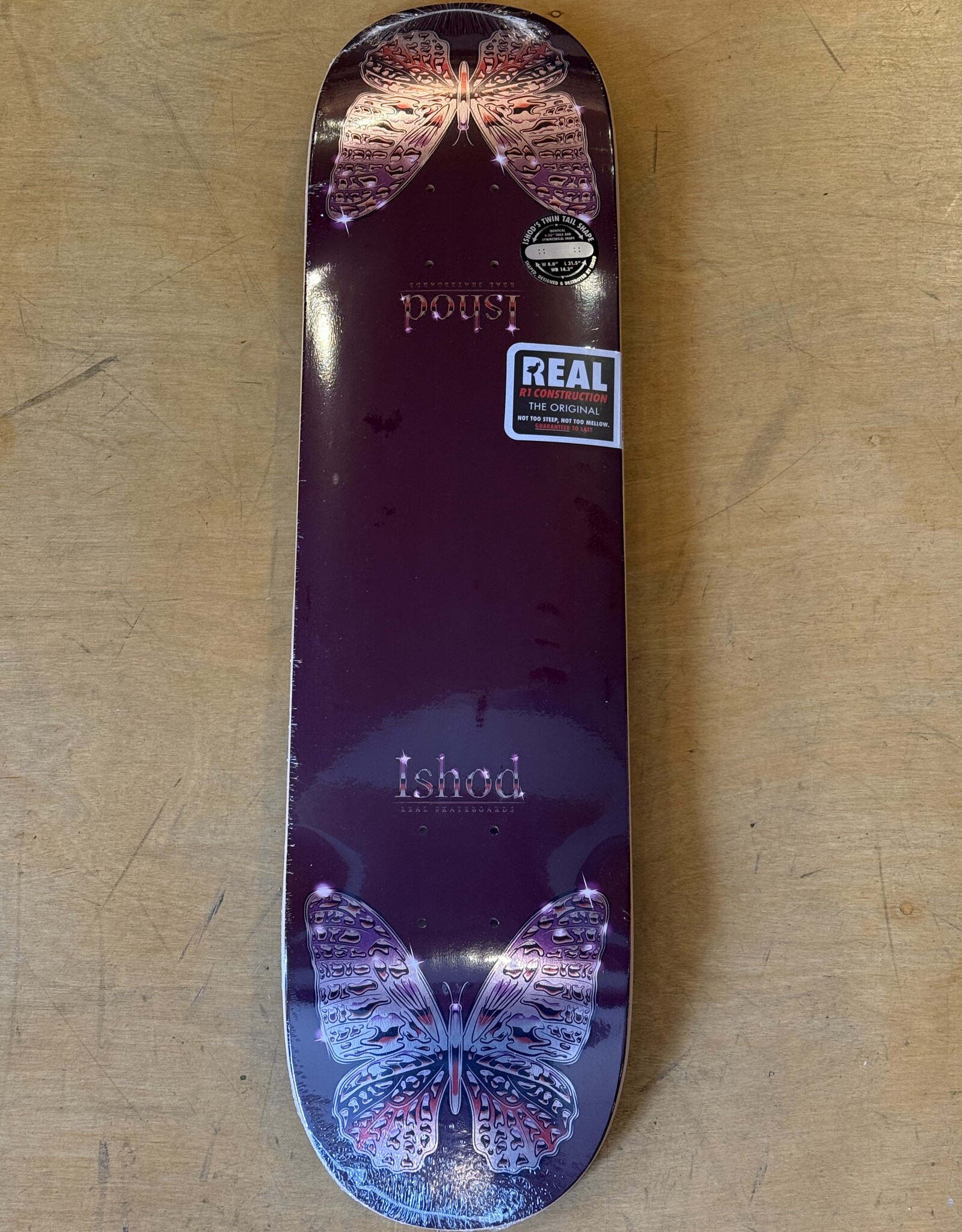 REAL SKATEBOARDS Ishod Wair Mariposa Redux Twin Tail Pro Deck - 8.0