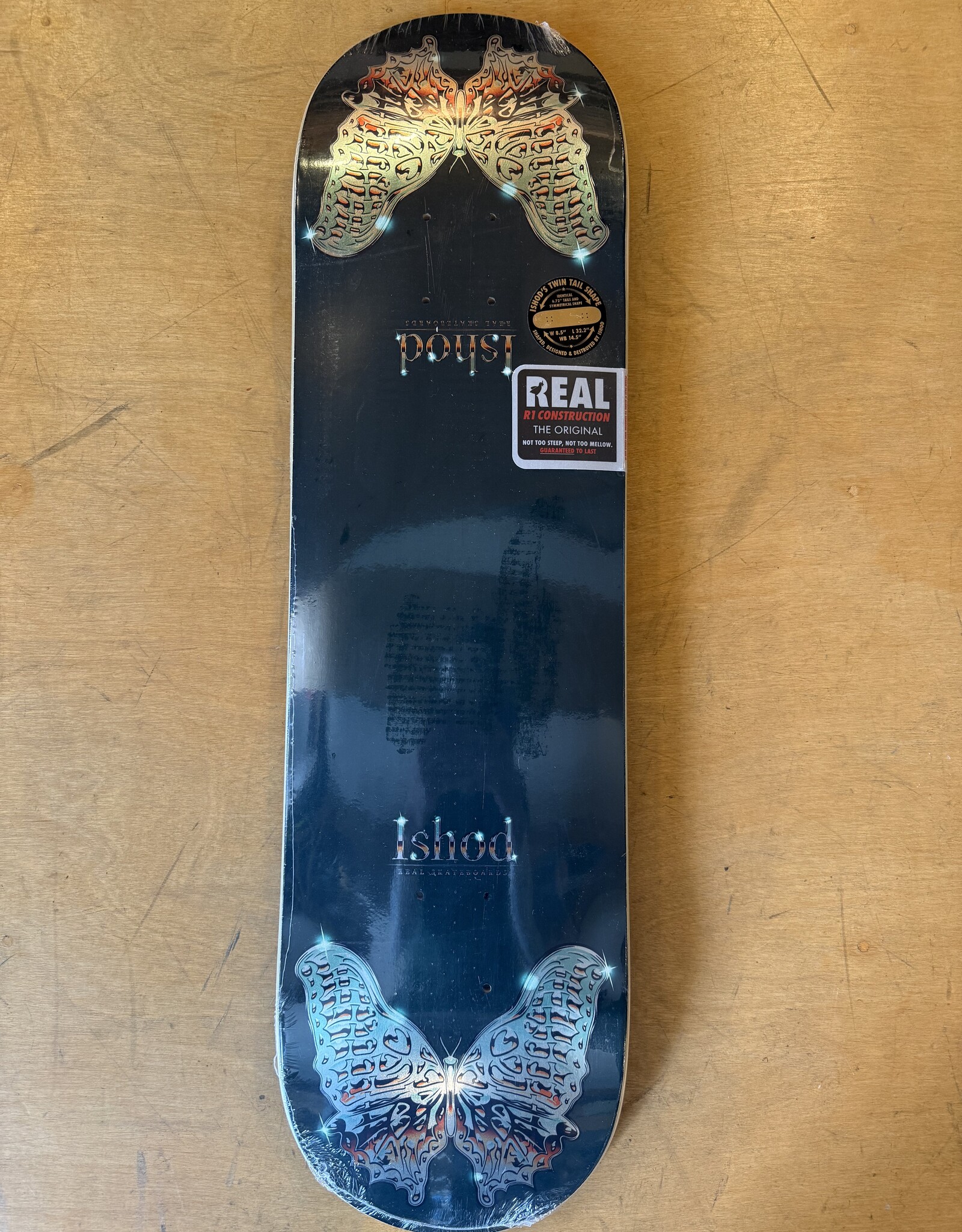 REAL SKATEBOARDS Ishod Wair Mariposa Redux Twin Tail Pro Deck - 8.5