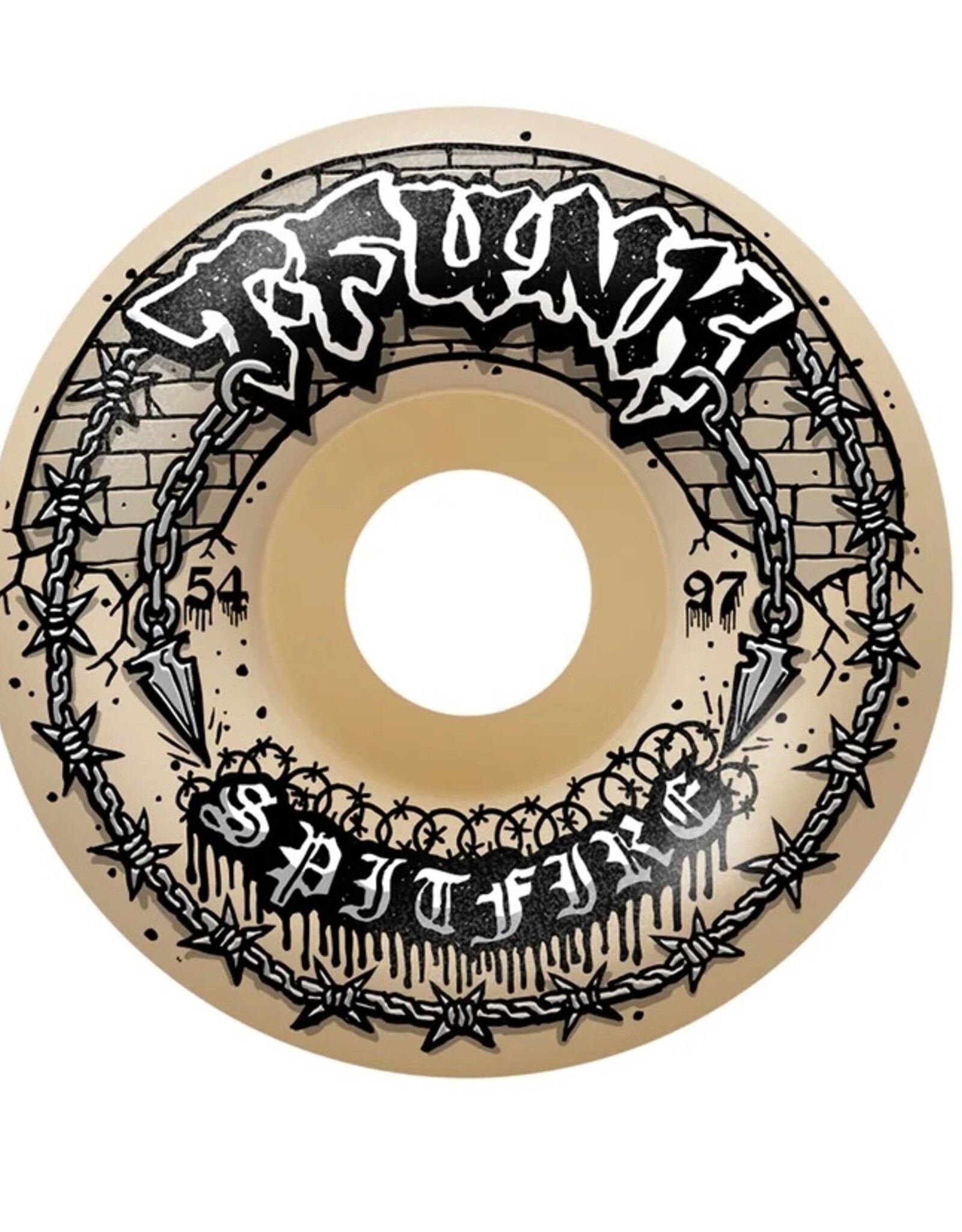SPITFIRE F4 97 T-Funk Raw Natural Radial Full Wheels - 54mm