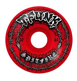 SPITFIRE F4 97 T-Funk Raw Red Radial Full Wheels - 57mm