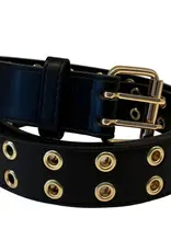 LOOSEY Grommet Hole Belt - Black / Gold