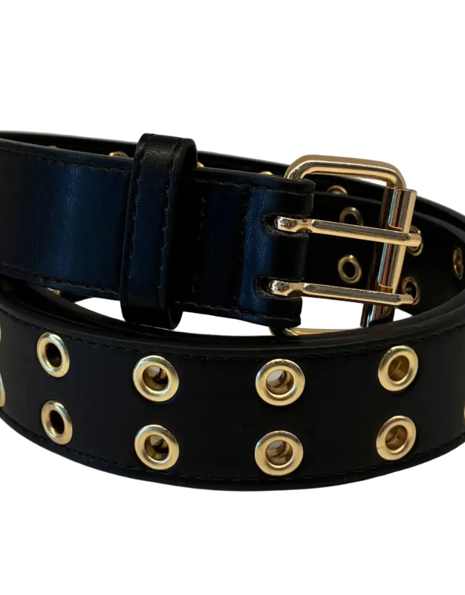 LOOSEY Grommet Hole Belt - Black / Gold