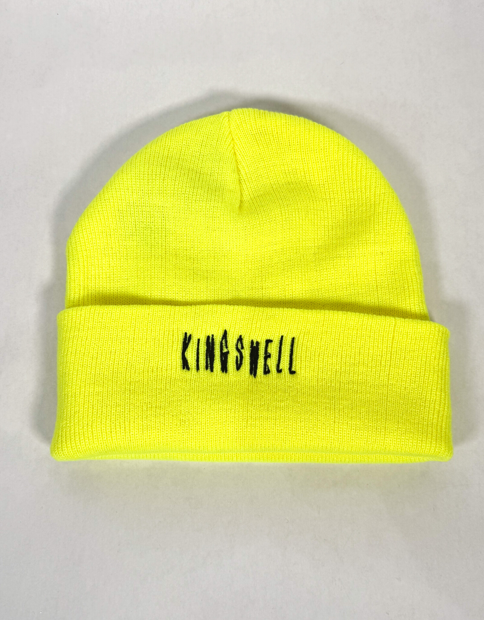 KINGSWELL Fos Script Knit Hi Viz Beanie - Yellow
