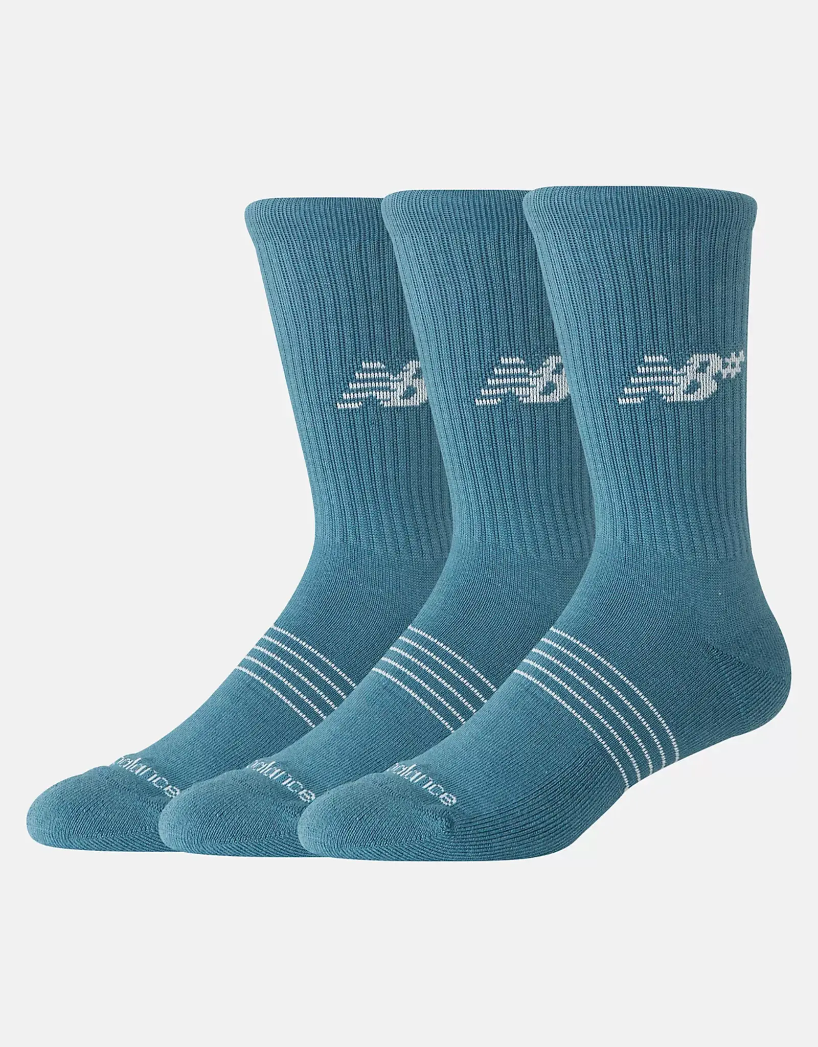 NEW BALANCE Active Numeric Crew Socks 3 Pack - Salt Water Large