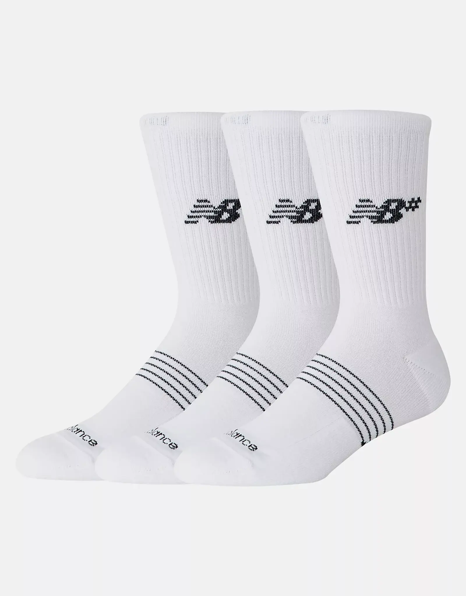 NEW BALANCE Active Numeric Crew Socks 3 Pack - White Large