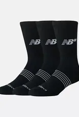 NEW BALANCE Active Numeric Crew Socks 3 Pack - Black Large