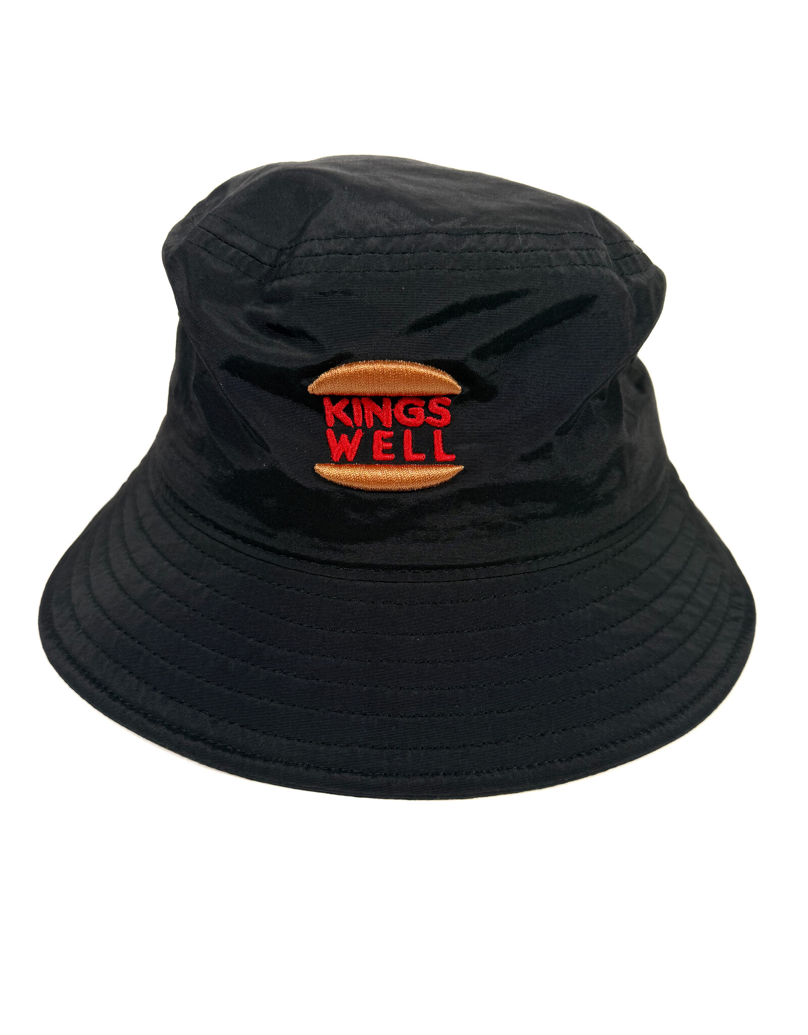 KINGSWELL Burger Well Logo Nylon Bucket Hat - Black