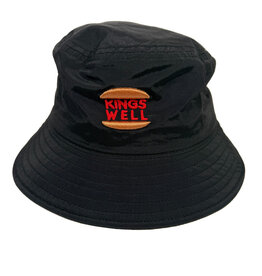 KINGSWELL Burger Well Logo Nylon Bucket Hat - Black