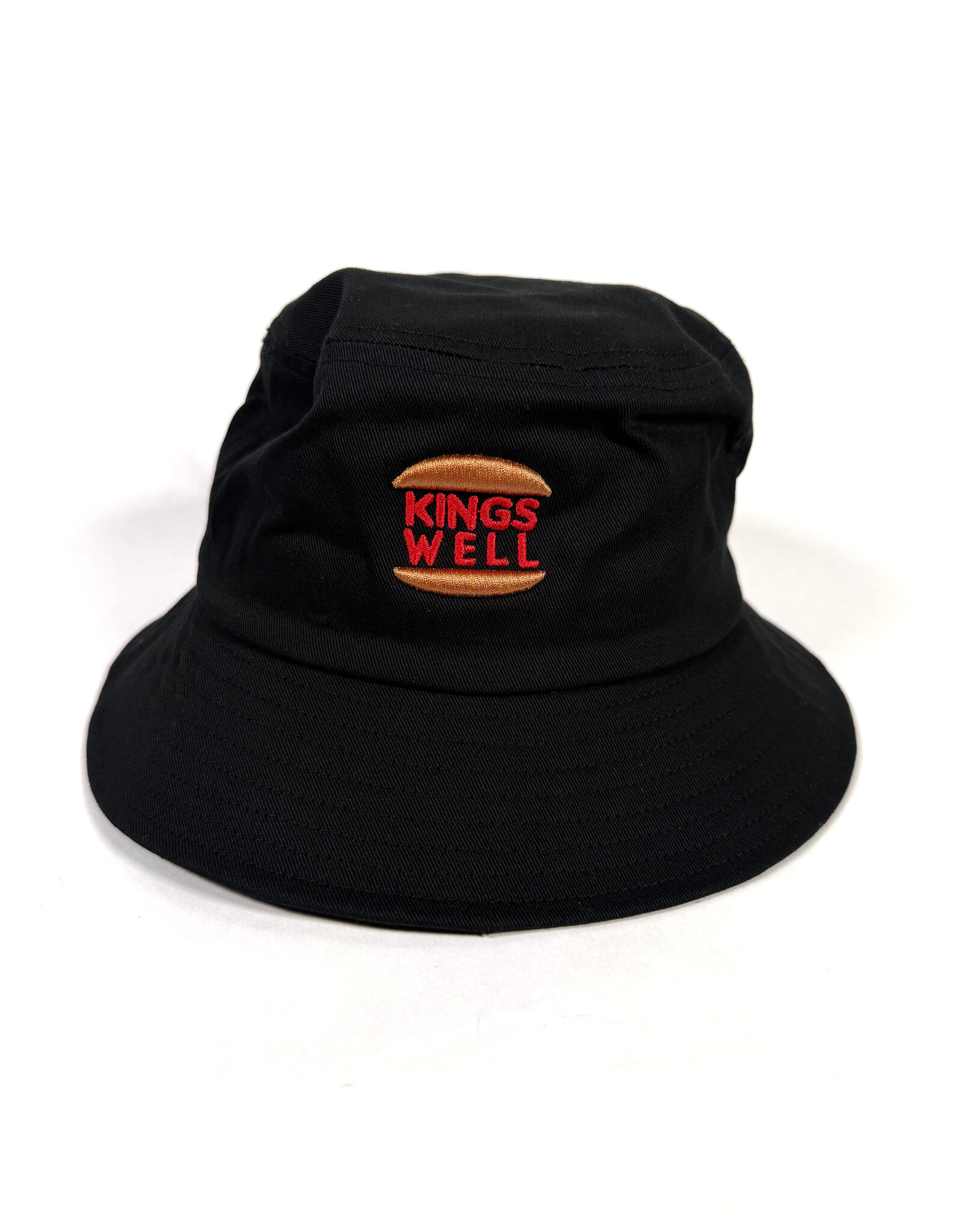 KINGSWELL Burger Well Logo Cotton Youth Size Bucket Hat - Black