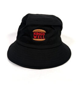 KINGSWELL Burger Well Logo Cotton Youth Size Bucket Hat - Black