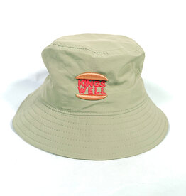 KINGSWELL Burger Well Logo Nylon Bucket Hat - Khaki