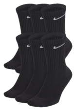 NIKE Everyday Cushioned Training Crew Socks 6 Pack - Black / White