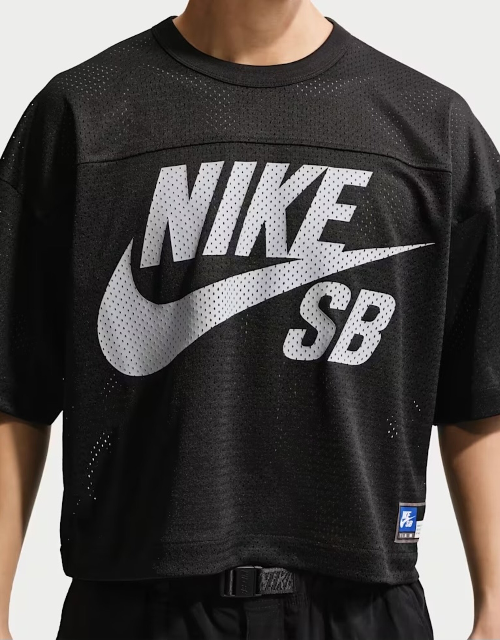 NIKE SB Mesh Football Jersey Skate Top - Black