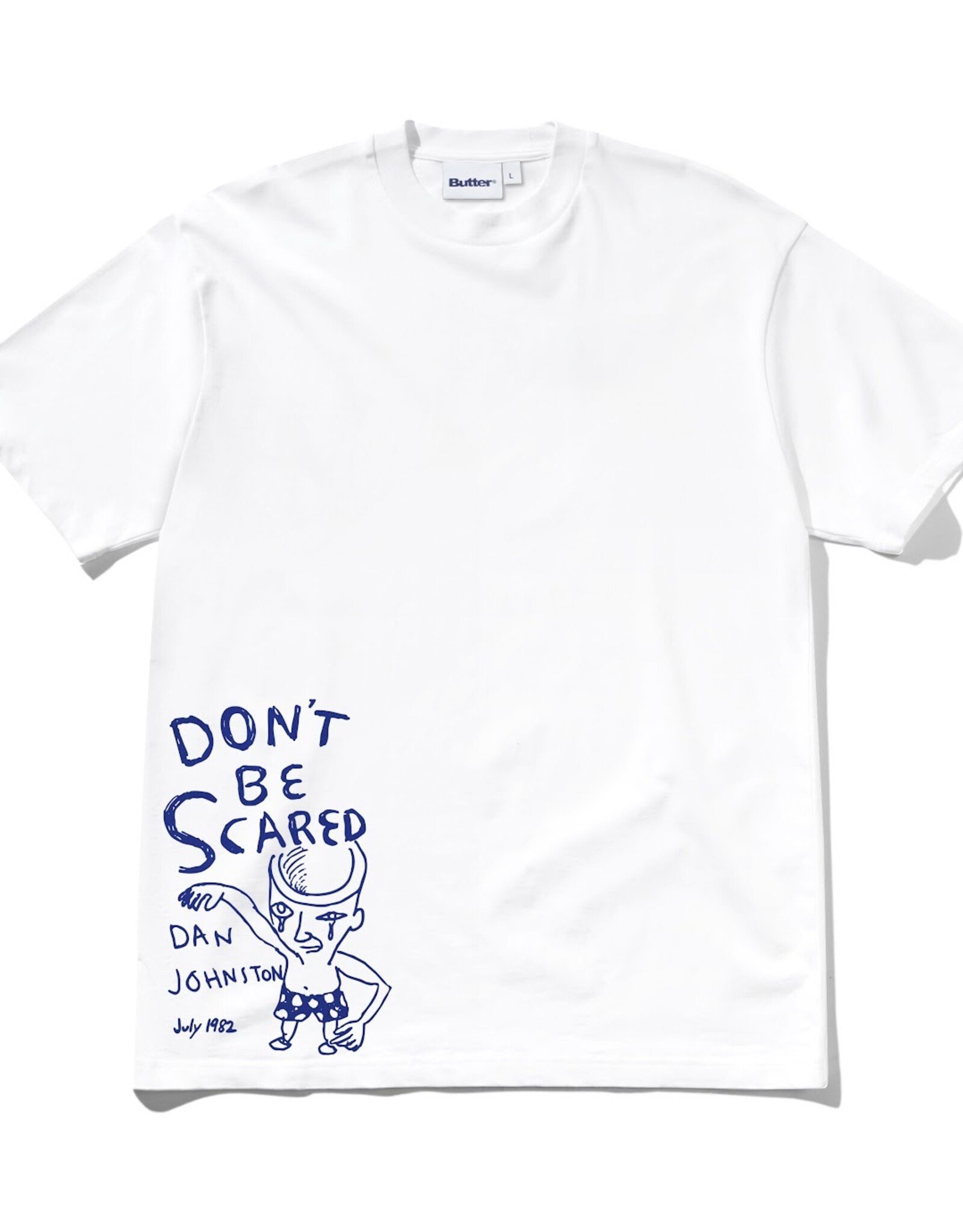 BUTTER GOODS Daniel Johnston Don't Be Scared Tee - White