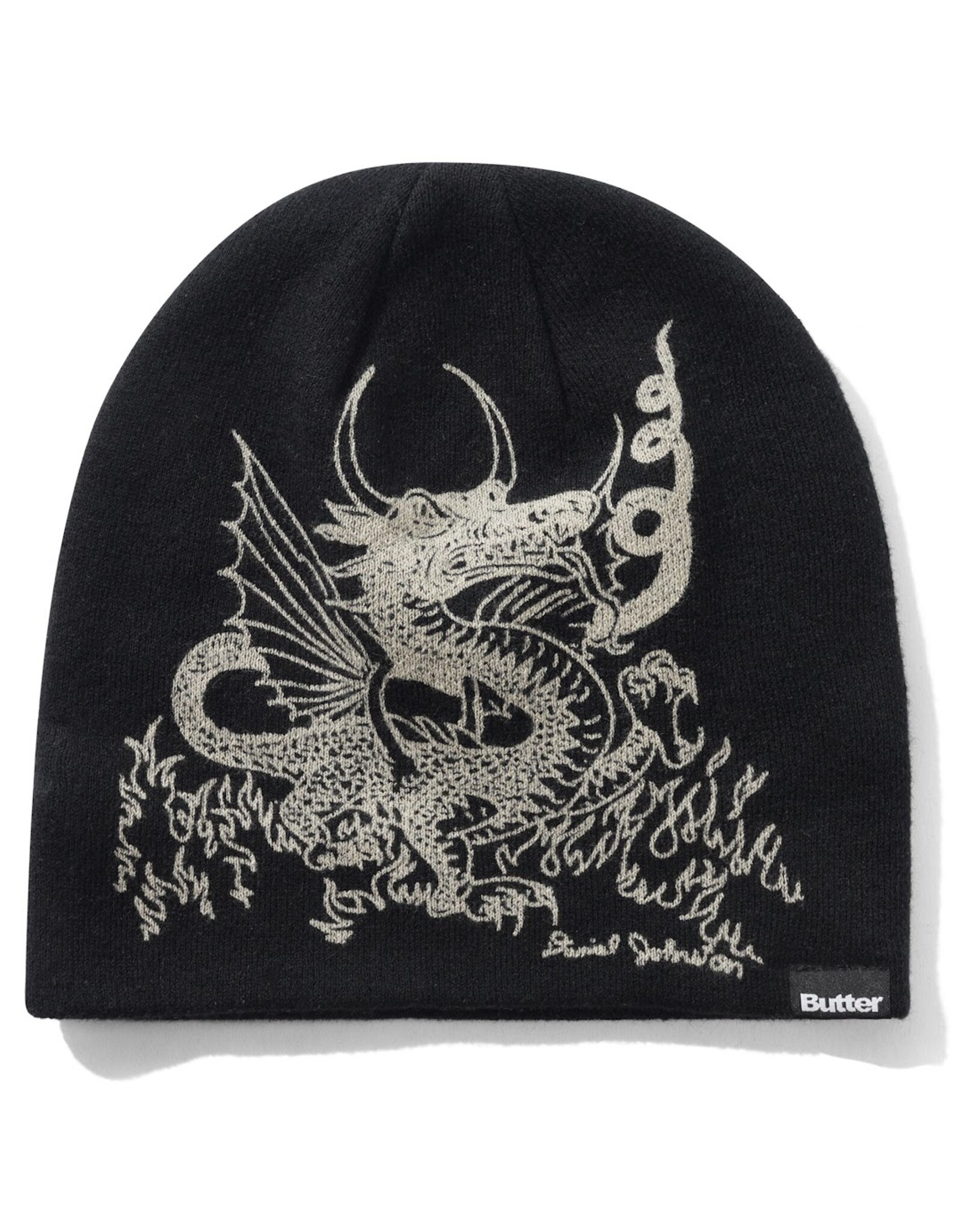 BUTTER GOODS Daniel Johnston Dragon Skully Beanie - Black