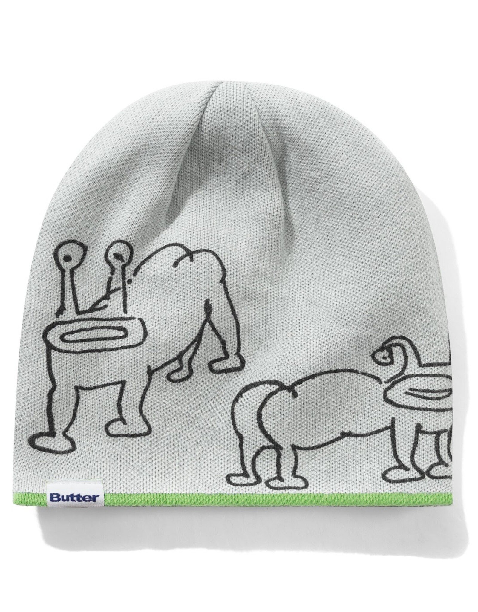 BUTTER GOODS Daniel Johnston Frog Reversible Beanie - Lime / Grey