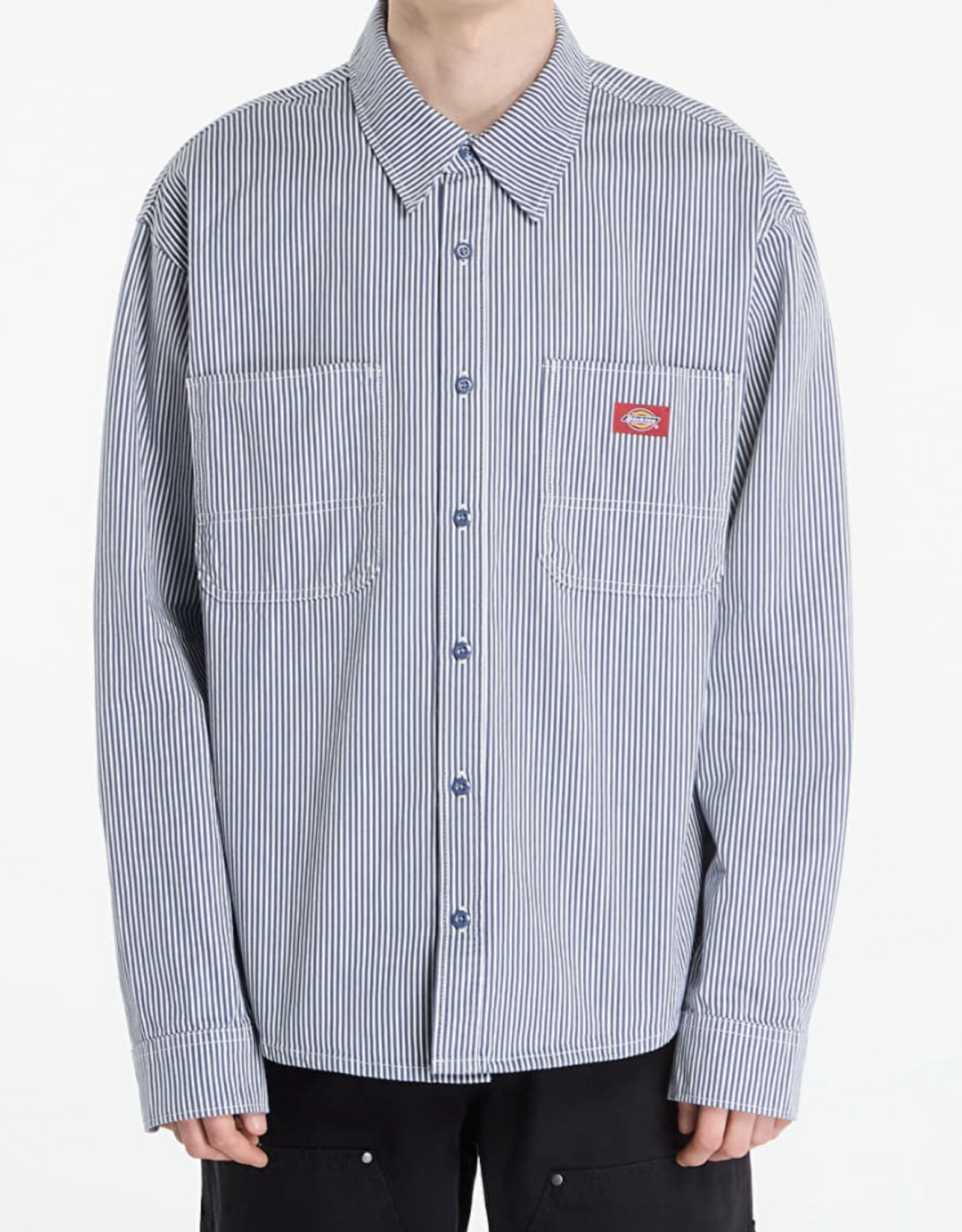 DICKIES Hickory L/S Work Shirt - Retro Indigo Stripe