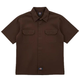 DICKIES Worn In Lightweight Solid Work Shirt - Dark Brown
