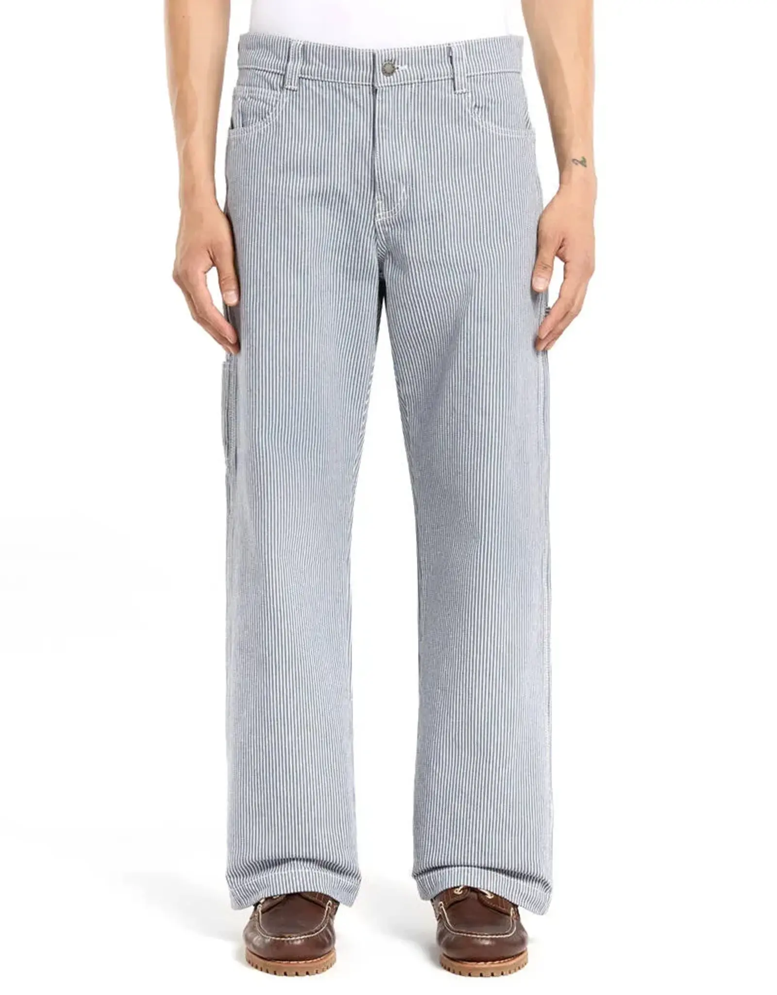 DICKIES Hickory Loose Straight Carpenter Pant - Retro Indigo Stripe