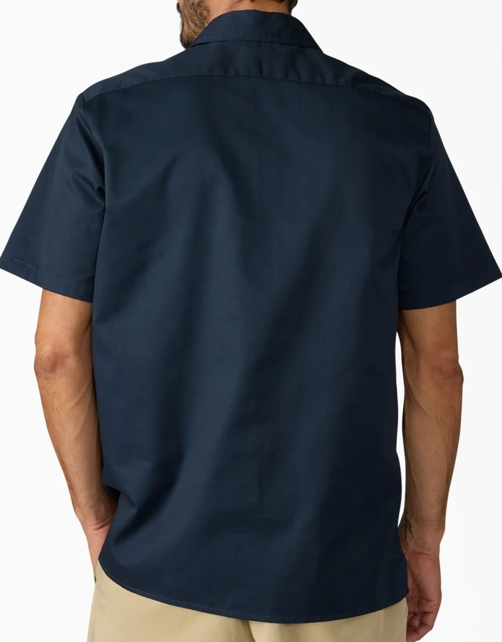 DICKIES 1/4 Zip S/S Work Shirt - Dark Navy