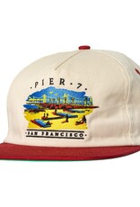 REAL SKATEBOARDS Pier 7 Snapback Hat - Natural / Red
