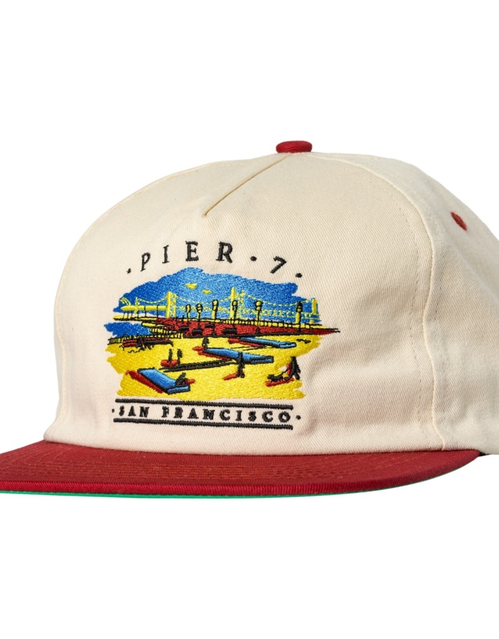 REAL SKATEBOARDS Pier 7 Snapback Hat - Natural / Red
