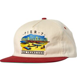 REAL SKATEBOARDS Pier 7 Snapback Hat - Natural / Red