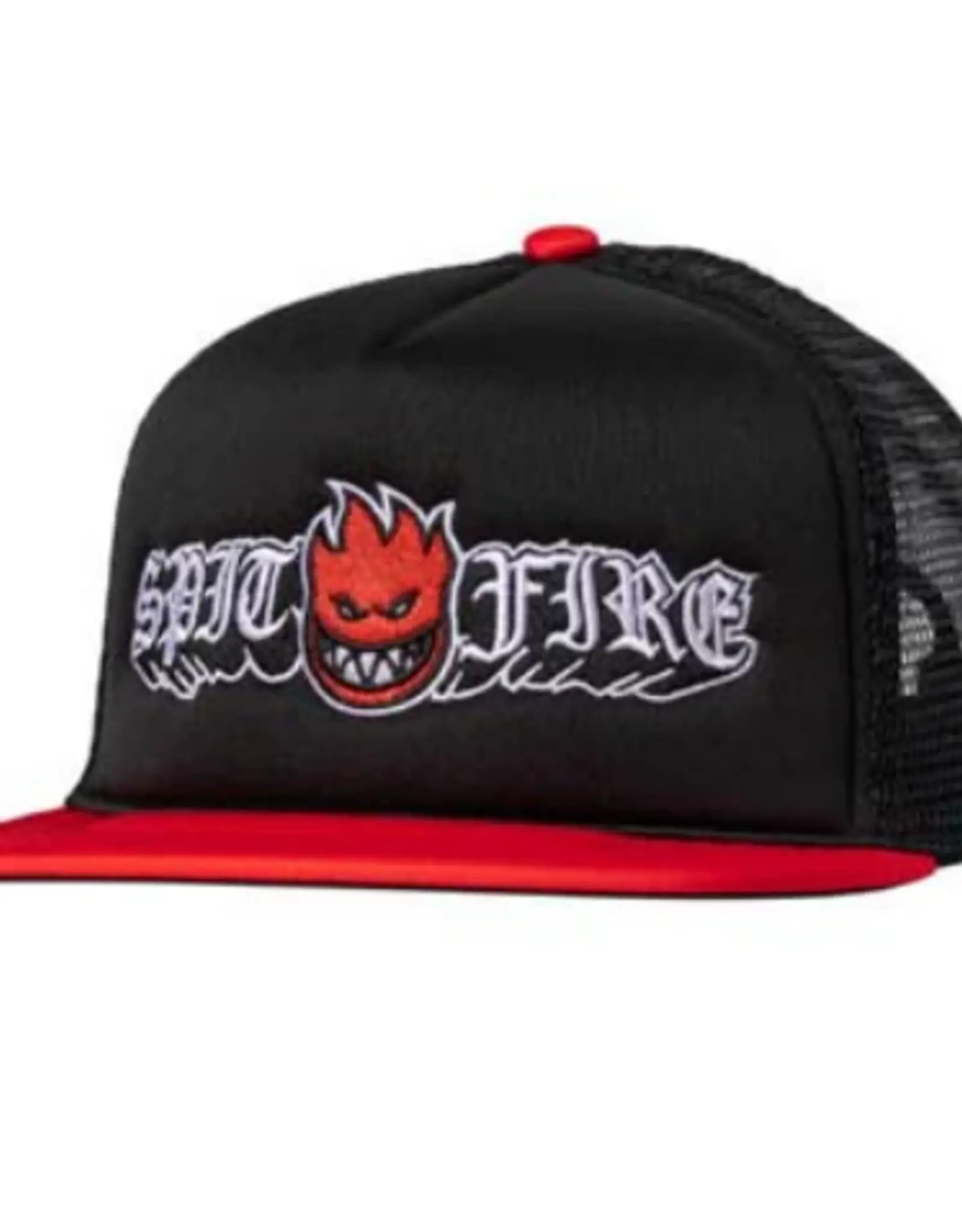 SPITFIRE Old E Drop Snapback Trucker Hat - Black / Red