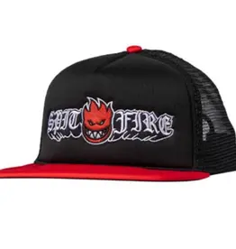 SPITFIRE SPITFIRE Old E Drop Snapback Trucker Hat - Black / Red