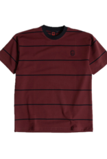 SPITFIRE SPITFIRE Embroidered Bighead Striped Knit Tee - Burgundy