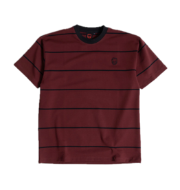 SPITFIRE SPITFIRE Embroidered Bighead Striped Knit Tee - Burgundy