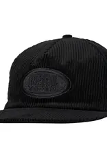 REAL SKATEBOARDS Oval Logo Cord Snapback Hat - Black / Black