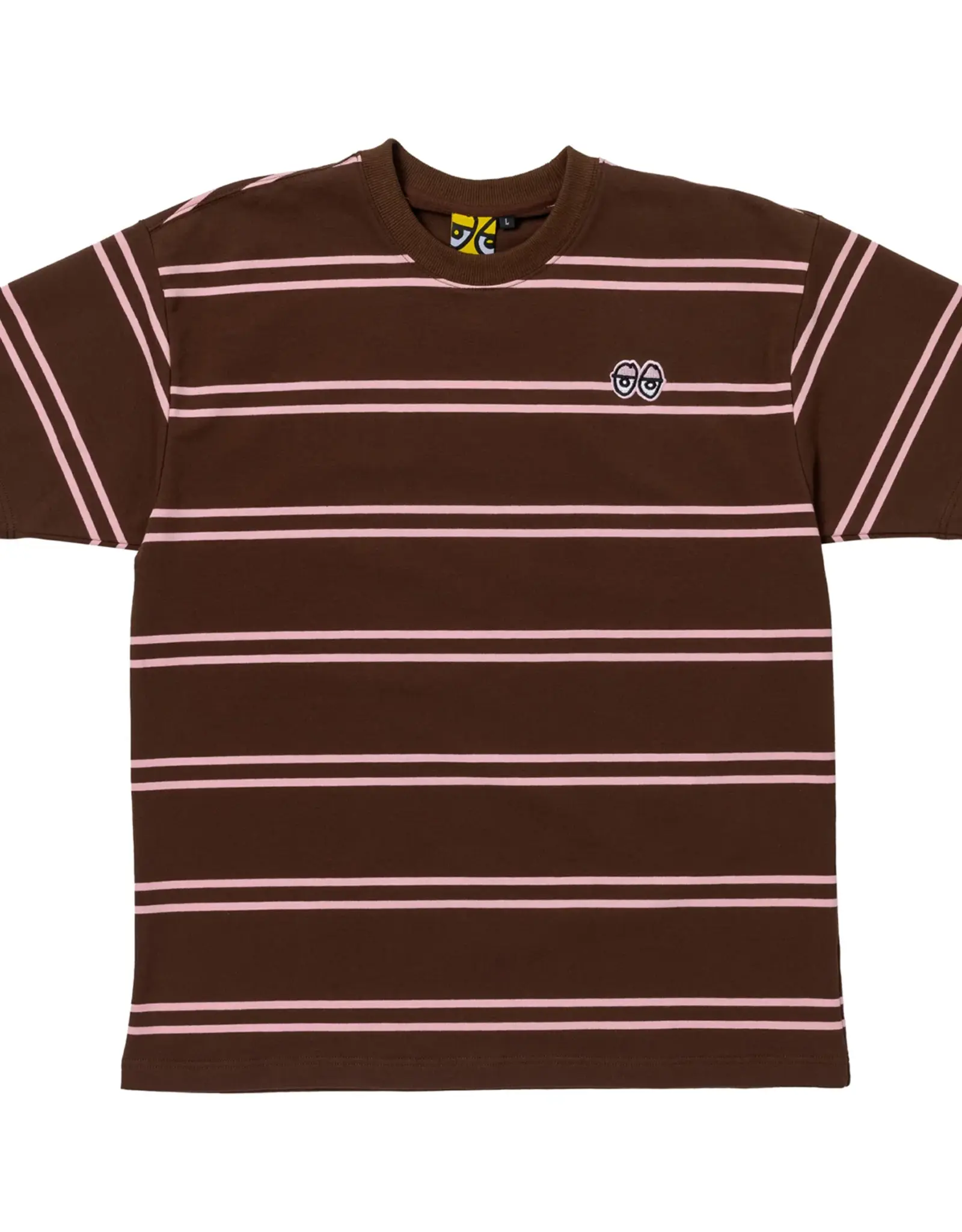 KROOKED Eyes S/S Striped Knit Tee - Brown / Pink