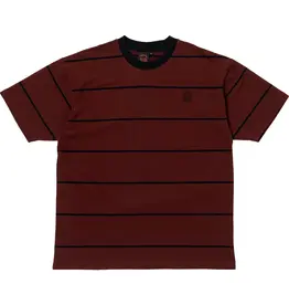 SPITFIRE Embroidered Bighead Striped Knit Tee - Burgundy
