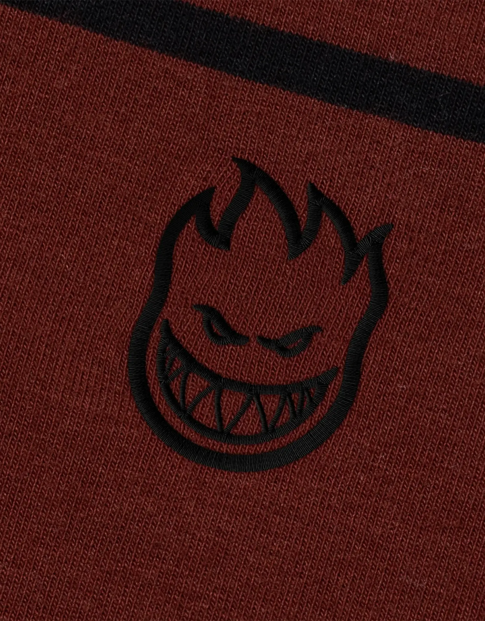 SPITFIRE Embroidered Bighead Striped Knit Tee - Burgundy
